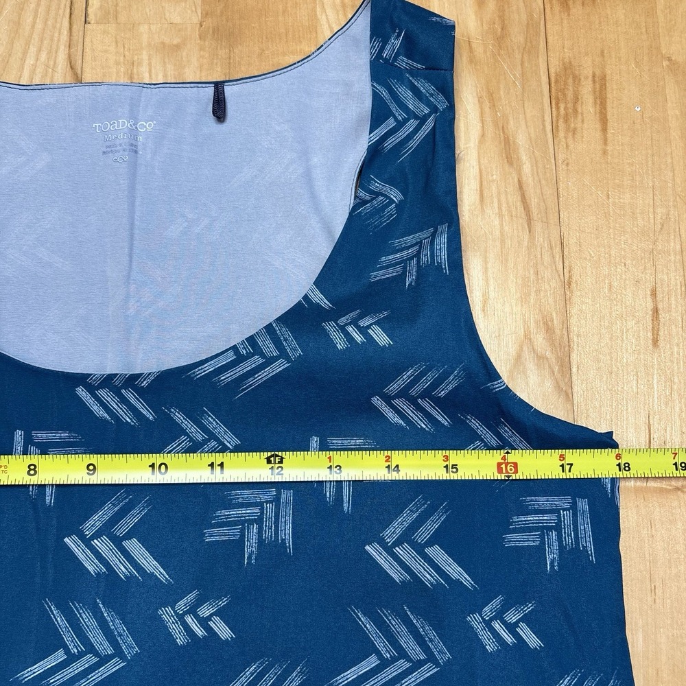 Toad & Co Whirlwind Dress Medium Sleeveless Athletic Travel Layered Blue Granola - Picture 5 of 10